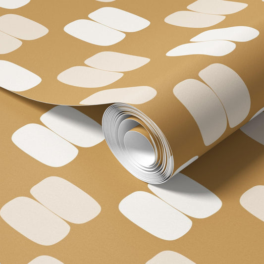 Close-up roll of Tan Geometric Shapes Wallpaper